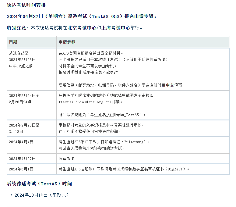 2024年德适考試（TestAS）